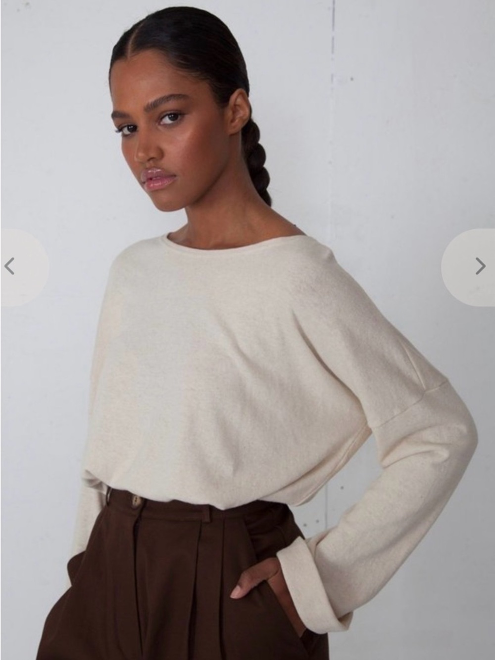 Bohème Cream Boatneck Sweater